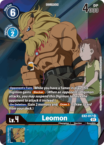 Digimon TCG Card EX2-017_P1 Leomon