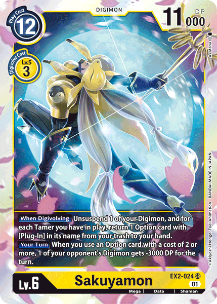 Deck BT17 Sakuyamon Demo with preview of card EX2-024