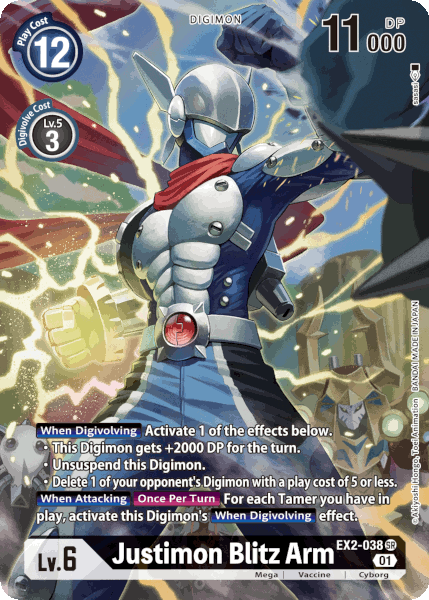 Digimon TCG Card EX2-038_P1 Justimon Blitz Arm