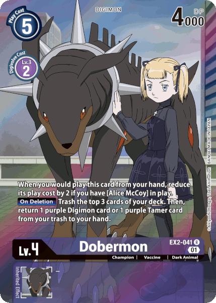 Digimon TCG Card EX2-041_P1 Dobermon