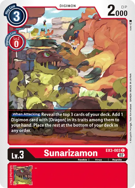 Digimon TCG Card 'EX3-003' 'Sunarizamon'