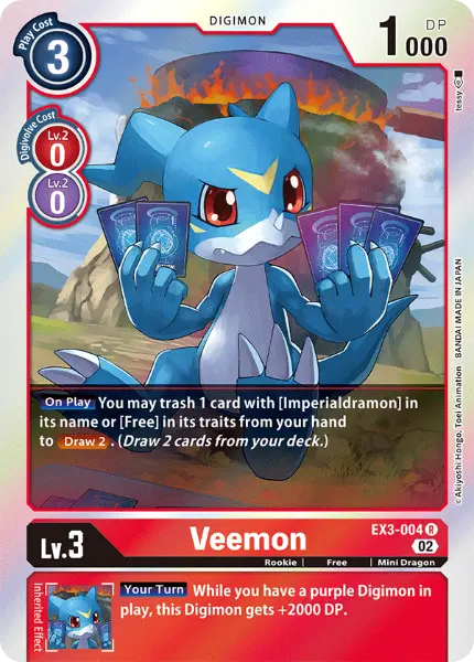 Digimon TCG Card 'EX3-004' 'Veemon'
