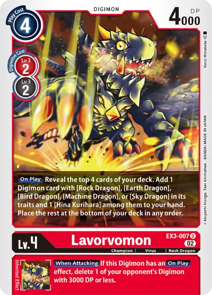 Digimon TCG Card 'EX3-007' 'Lavorvomon'