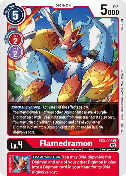 Digimon TCG Card EX3-008 Flamedramon