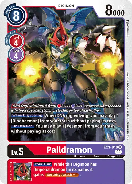 Digimon TCG Card 'EX3-010' 'Paildramon'
