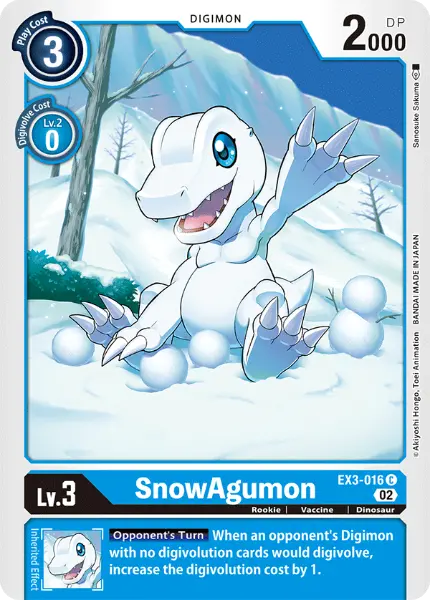 Digimon TCG Card 'EX3-016' 'SnowAgumon'