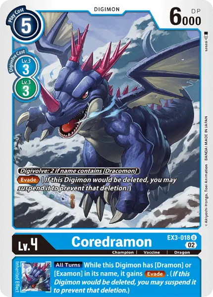 Digimon TCG Card 'EX3-018' 'Coredramon'