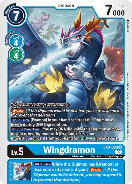 Digimon TCG Card 'EX3-020' 'Wingdramon'