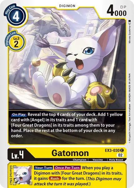 Digimon TCG Card 'EX3-030' 'Gatomon'