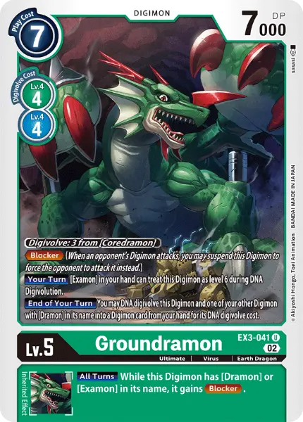 Digimon TCG Card 'EX3-041' 'Groundramon'