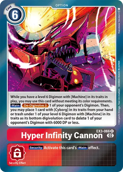 Digimon TCG Card 'EX3-066' 'Hyper Infinity Cannon'