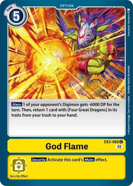 Digimon TCG Card 'EX3-068' 'God Flame'