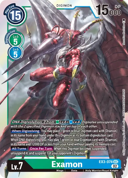 Deck Examon with preview of card EX3-074