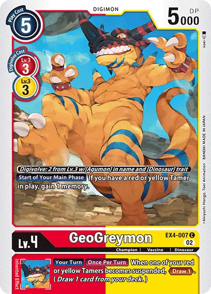 Digimon TCG Card 'EX4-007' 'GeoGreymon'