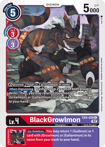 Digimon TCG Card 'EX4-008' 'BlackGrowlmon'