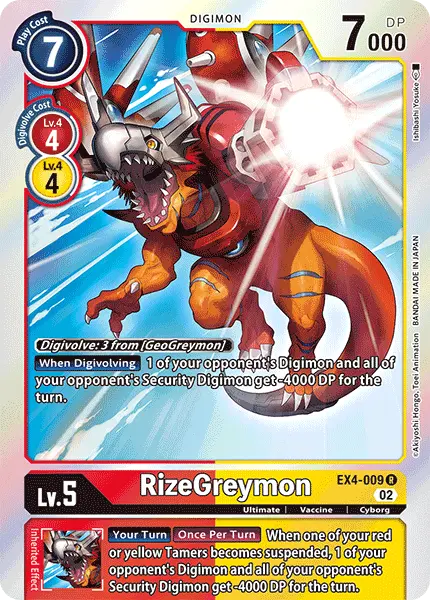 Digimon TCG Card 'EX4-009' 'RizeGreymon'