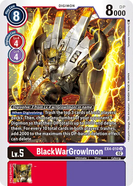 Digimon TCG Card 'EX4-010' 'BlackWarGrowlmon'