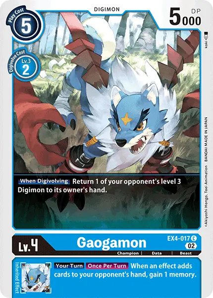 Digimon TCG Card 'EX4-017' 'Gaogamon'