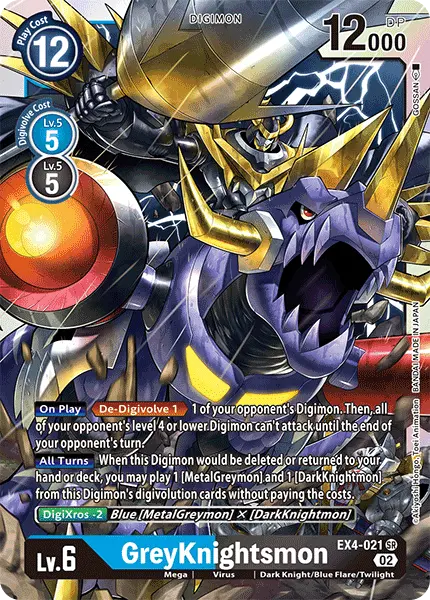 Deck GreyKnightmon with preview of card EX4-021