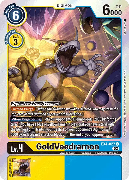 Digimon TCG Card 'EX4-027' 'GoldVeedramon'