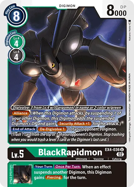 Digimon TCG Card 'EX4-036' 'BlackRapidmon'