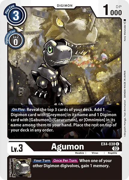 Digimon TCG Card 'EX4-038' 'Agumon'