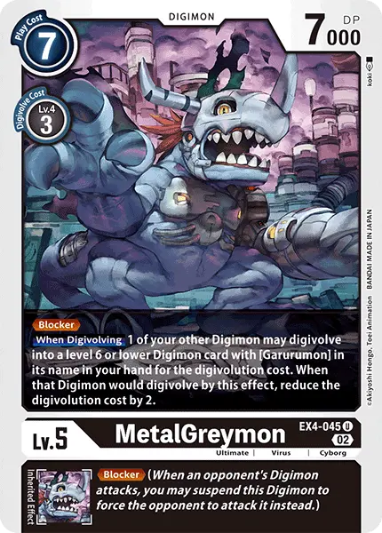 Digimon TCG Card 'EX4-045' 'MetalGreymon'