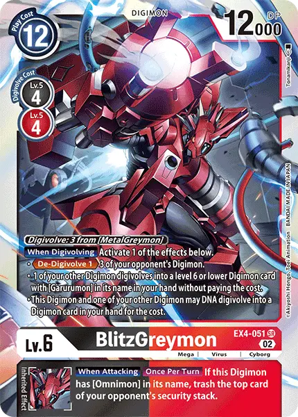 Digimon TCG Card 'EX4-051' 'BlitzGreymon'