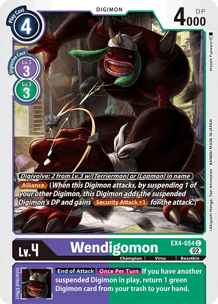 Digimon TCG Card EX4-054 Wendigomon