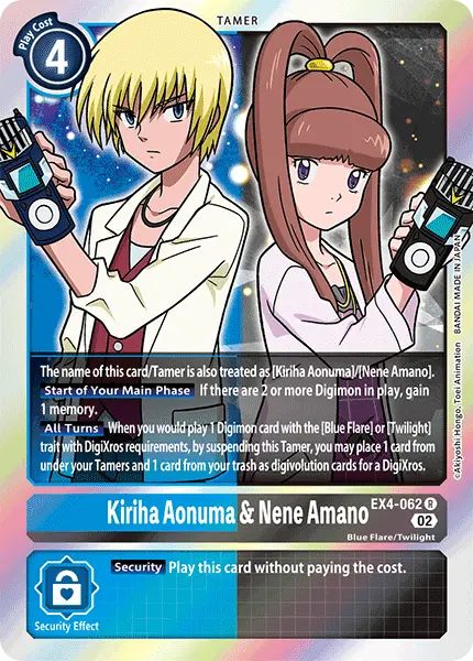 Digimon TCG Card 'EX4-062' 'Kiriha Aonuma & Nene Amano'