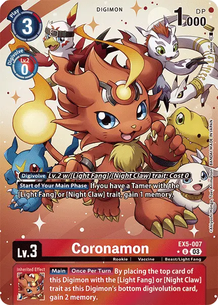 Digimon TCG Card EX5-007_P1 Coronamon