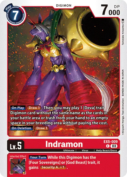 Digimon TCG Card EX5-009 Indramon