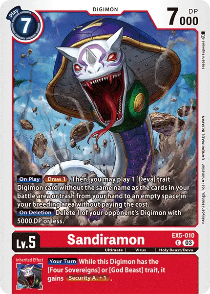 Digimon TCG Card EX5-010 Sandiramon