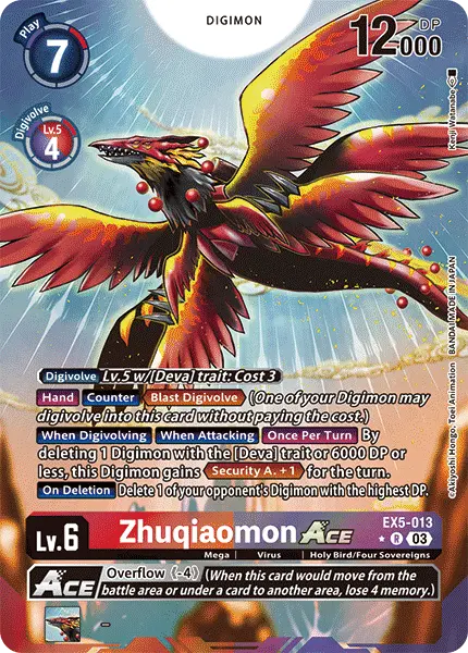 Digimon TCG Card 'EX5-013_P1' 'Zhuqiaomon'