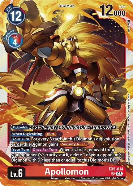 Digimon TCG Card EX5-014 Apollomon