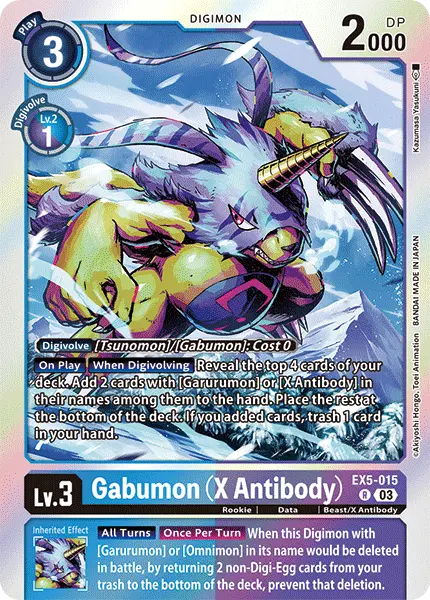 Digimon TCG Card 'EX5-015' 'Gabumon (X Antibody)'