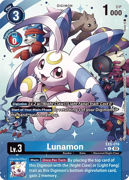 Digimon TCG Card 'EX5-016_P1' 'Lunamon'