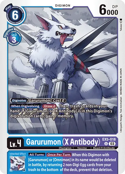 Digimon TCG Card 'EX5-018' 'Garurumon (X Antibody)'
