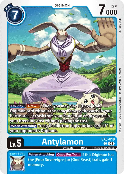Digimon TCG Card EX5-019 Antylamon