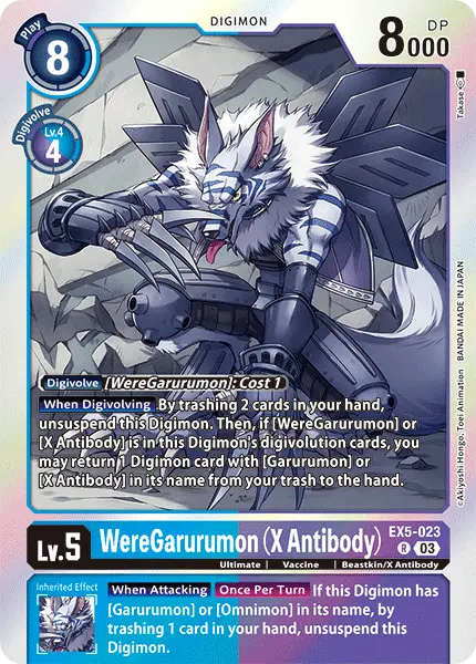 Digimon TCG Card EX5-023 WereGarurumon (X Antibody)