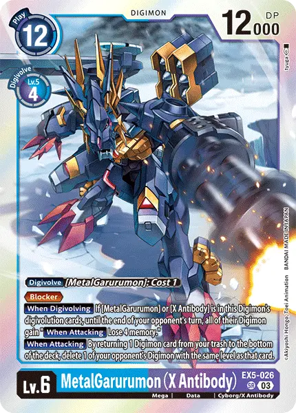 Digimon TCG Card EX5-026 MetalGarurumon (X Antibody)