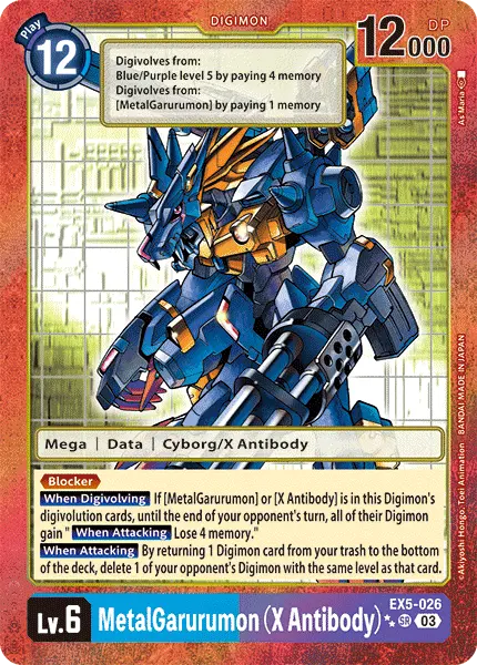 Digimon TCG Card EX5-026_P2 MetalGarurumon (X Antibody)