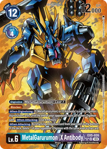 Digimon TCG Card 'EX5-026_P3' 'MetalGarurumon (X Antibody)'