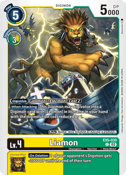 Digimon TCG Card EX5-030 Liamon