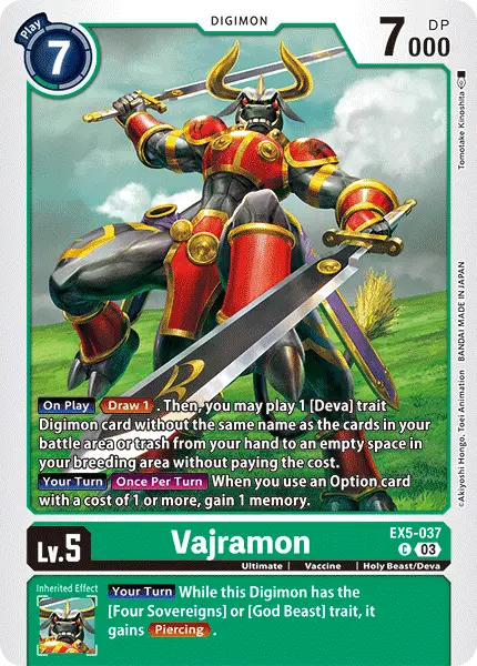 Digimon TCG Card 'EX5-037' 'Vajramon'