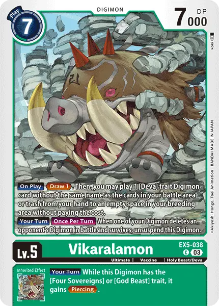 Digimon TCG Card EX5-038 Vikaralamon