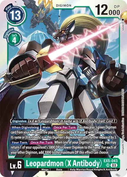 Digimon TCG Card 'EX5-043' 'Leopardmon (X Antibody)'