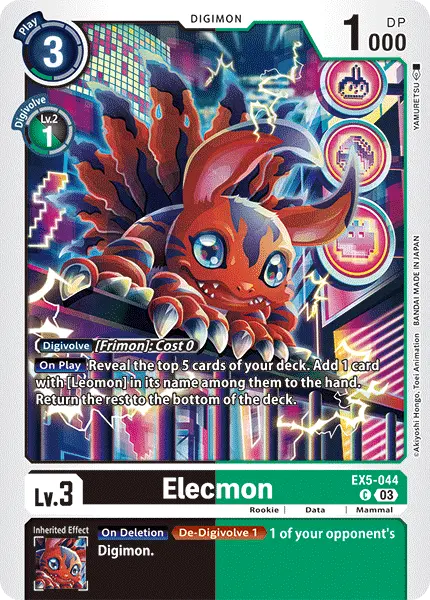 Digimon TCG Card 'EX5-044' 'Elecmon'