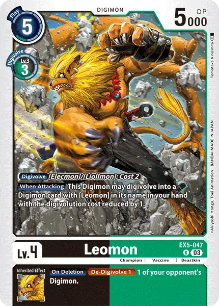 Digimon TCG Card EX5-047 Leomon