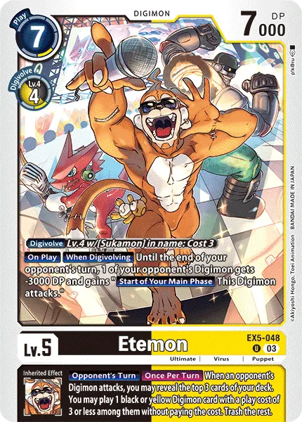 Digimon TCG Card EX5-048 Etemon